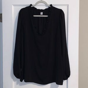 Black satin feel top Old Navy